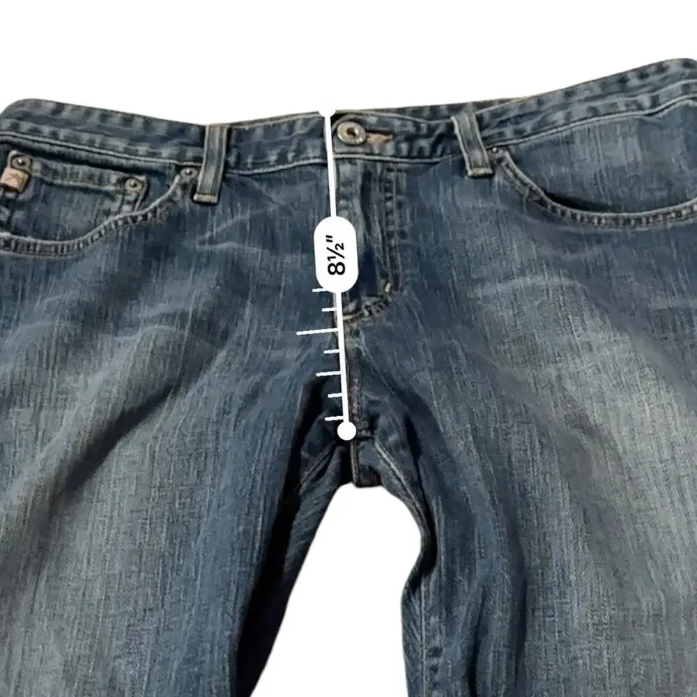 Big Star‎ Alexis Mid Rise Medium Washed Rolled Hem Bermuda Shorts Sz 31